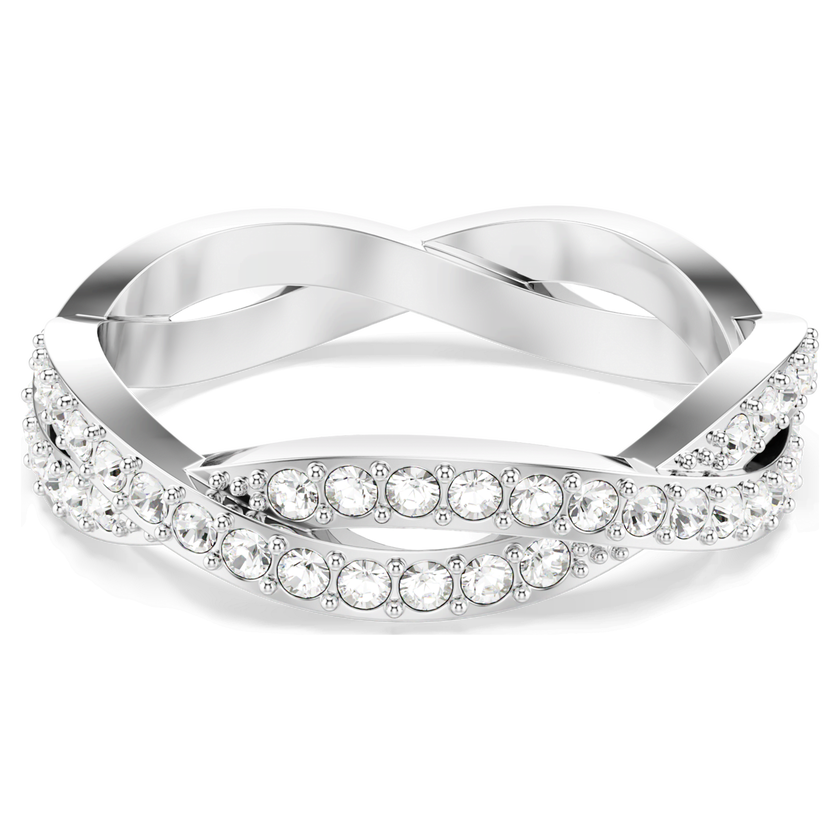 swarovski خاتم infinity، قطع مستدير، لون أبيض، طلاء روديوم