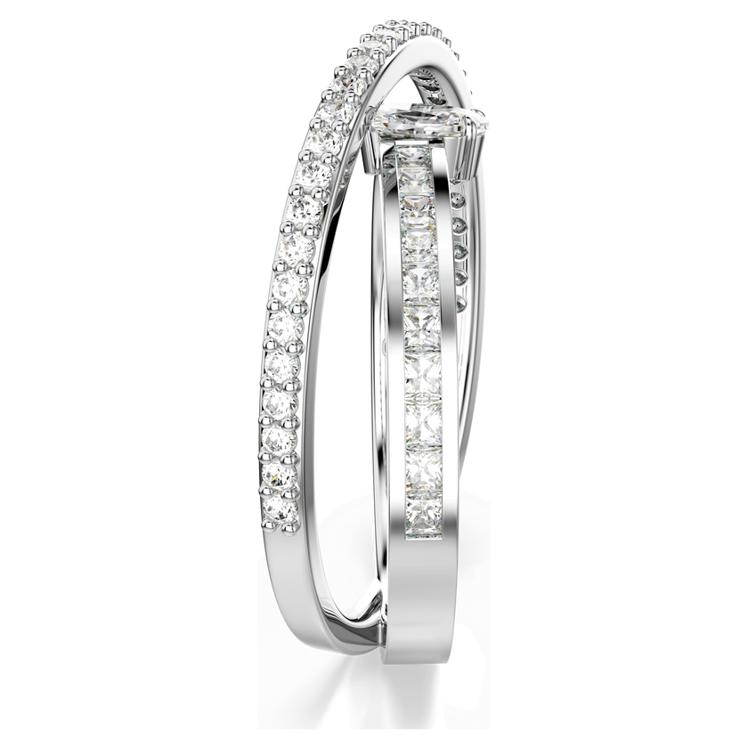 swarovski خاتم hyperbola، قطع متنوع، لون أبيض، طلاء روديوم