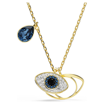 swarovski قلادة symbolica، عين الحسود، لون أزرق، طلاء باللون الذهبي