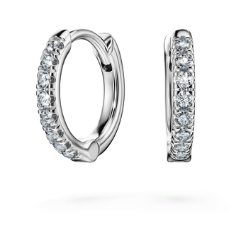 swarovski أقراط حلقية eternity، أحجار ألماس مُصنعة في المختبر بإجمالي 0 1 قيراط، ذهب أبيض عيار 18