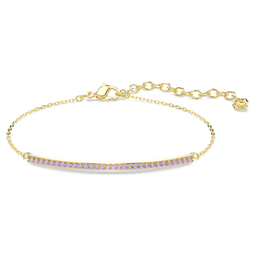 swarovski سوار only، قطع مُستدير، لون أرجواني، لمسة نهائية من الذهب عيار 18 قيراط