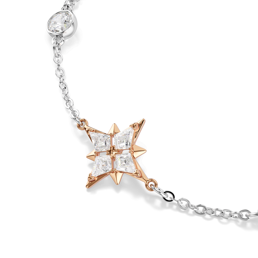 swarovski سوار symbolica، قطع مُستدير، قمر، لون أبيض، طلاءات مختلطة