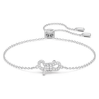 Lifelong Bow bracelet, Bow, White, Rhodium plated