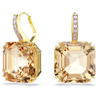 swarovski أقراط متدلية millenia، قطع متنوع، لون كراميل، طلاء باللون الذهبي