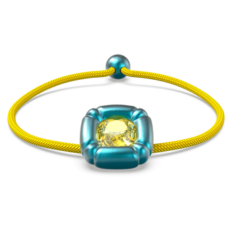 swarovski سوار dulcis، مزدان بكريستالات مربعة بحواف دائرية، لون أزرق