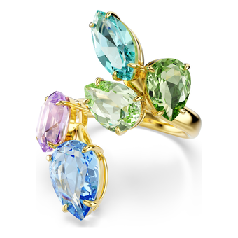 swarovski خاتم موتيف gema، قطع متنوع، ألوان متعددة، طلاء باللون الذهبي