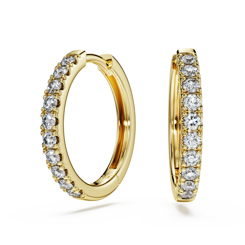 swarovski eternity hoop earrings  lab grown diamonds 0 5 ct tw  round shape  18k yellow gold