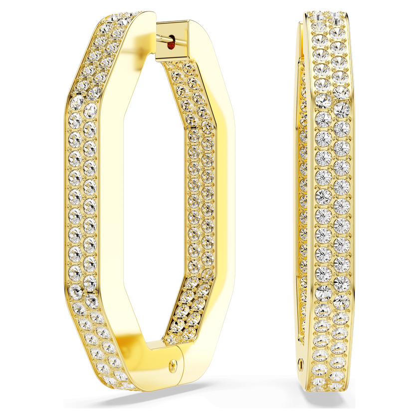 swarovski أقراط dextera حلقية، ثمانية الشكل، طلاء باللون الذهبي
