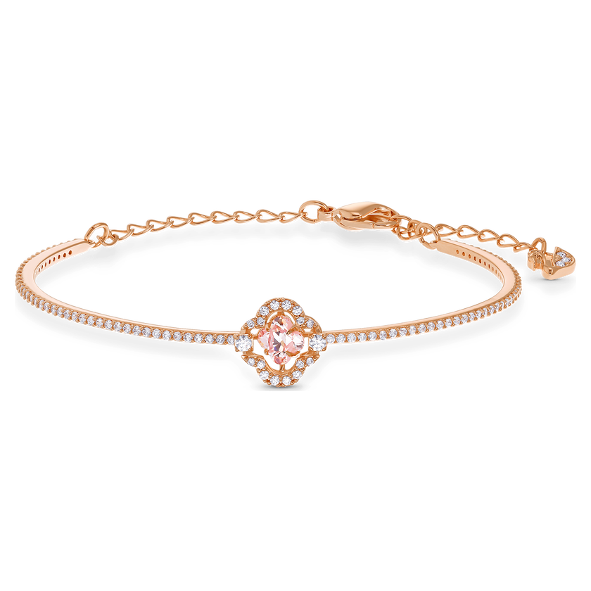 swarovski سوار una، على شكل زهرة البرسيم، لون وردي، طلاء ذهبي وردي