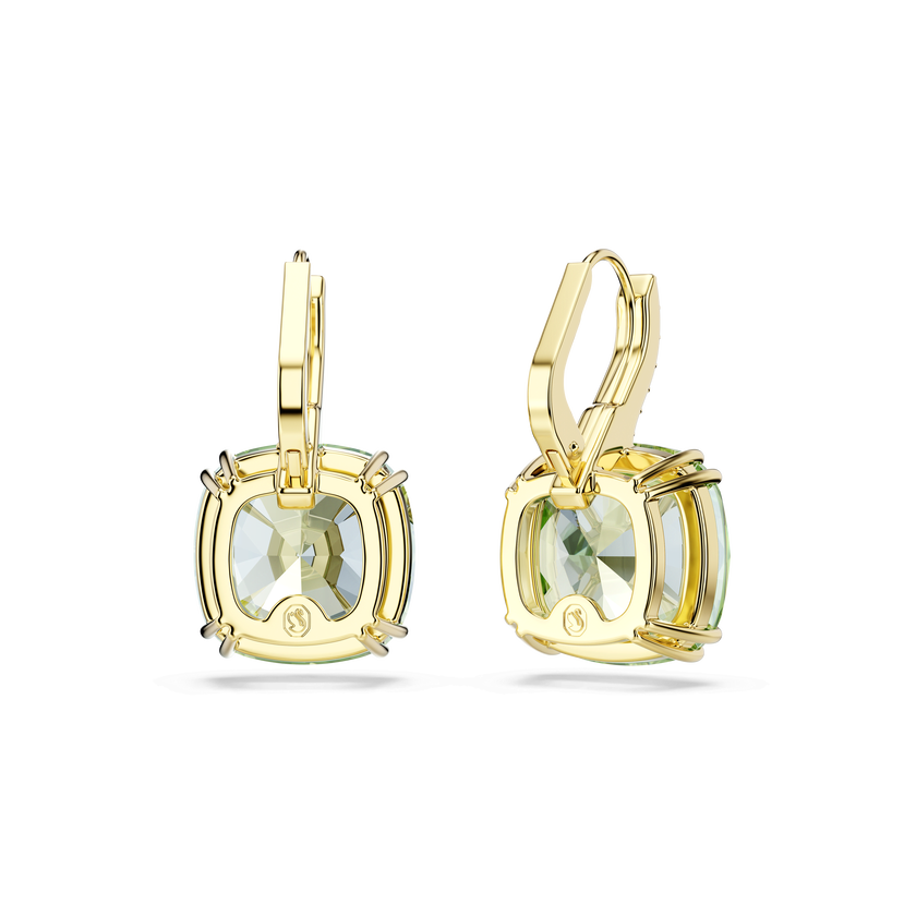 swarovski أقراط متدلية millenia، قطع الوسادة، لون أخضر، لمسة نهائية من الذهب عيار 18 قيراط