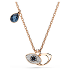 swarovski قلادة symbolica، شكل عين، ألوان متعددة، طلاء باللون الذهبي الوردي