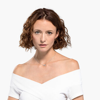 swarovski عقد hyperbola، شكل لا نهاية، لون أبيض، طلاء روديوم