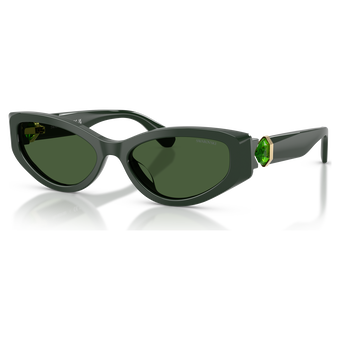 swarovski نظارة شمسية، على شكل عين القطة، sk6045، لون أخضر