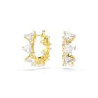 swarovski أقراط حلقية matrix، قطع مثلث، شكل مثلث، حجم صغير، لون أبيض، طلاء باللون الذهبي