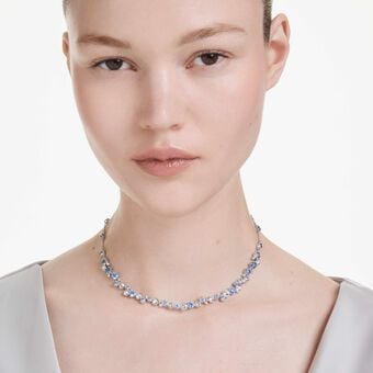 swarovski عقد constella، قطع متنوع، لون أزرق، طلاء روديوم