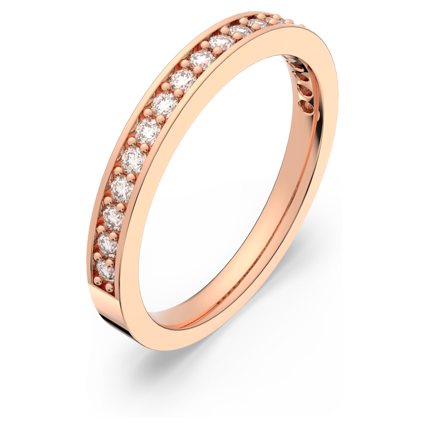 swarovski خاتم matrix، لون أبيض، طلاء ذهبي وردي