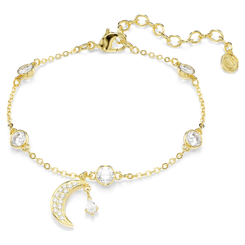 swarovski سوار symbolica، قطع مُستدير، قمر، لون أبيض، لمسة نهائية من الذهب عيار 18 قيراط