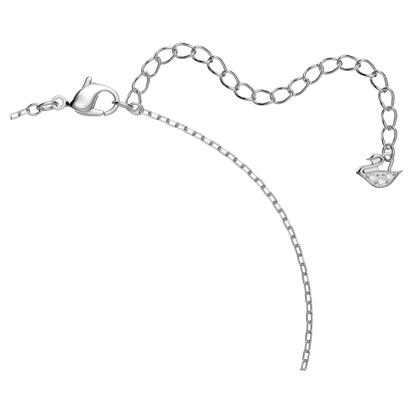 swarovski قلادة angelic بحلية متدلية مستديرة، لون أبيض، طلاء روديوم