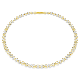 swarovski عقد una angelic، قطع مستدير، حجم صغير، لون أبيض، طلاء باللون الذهبي