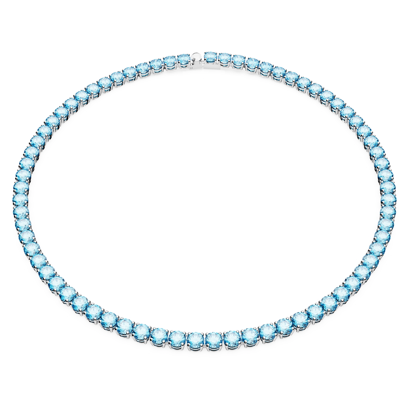 swarovski عقد matrix tennis، قطع مستدير، لون أزرق، طلاء روديوم