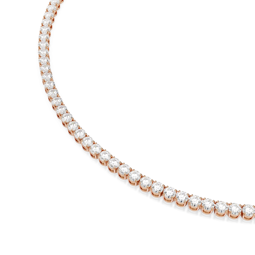 swarovski عقد تنس matrix، قطع مستدير، لون أبيض، لمسة نهائية من الذهب الوردي عيار 18 قيراط