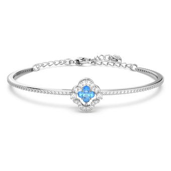 swarovski سوار una، شكل زهرة برسيم، لون أزرق، طلاء روديوم