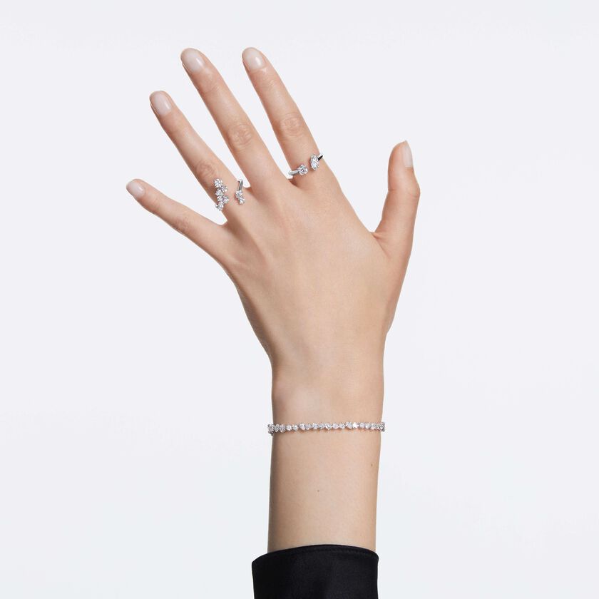 swarovski سوار تنس galaxy، أحجار ألماس مُصنعة في المختبر بإجمالي 4 9 قراريط، ذهب أبيض عيار 18