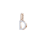 دلاية ‎حرف D من‎ مجموعةSwarovski Remix Collection ‏،‎ بيضاء،‎ بطلاء‎ ذهب‎ وردي