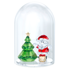 قطعة زينة على شكل شجرة أعياد الميلاد و سانتا محاطة بناقوس زجاجي