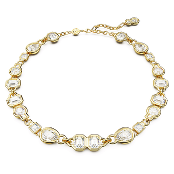 عقد Dextera، قطع متنوع، لون أبيض، طلاء بلون ذهبي swarovski عقد dextera، قطع متنوع، لون أبيض، طلاء بلون ذهبي