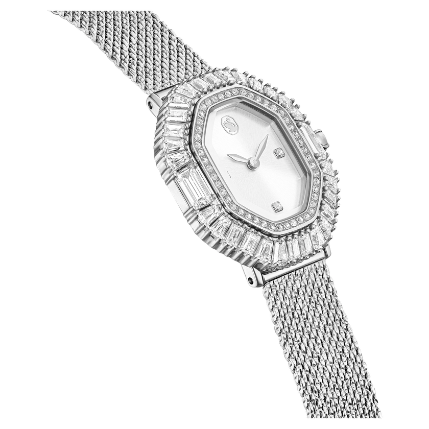 swarovski ساعة يد matrix octagon، سوار معدني، لون فضي، ستانلس ستيل