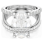 swarovski خاتم كوكتيل hyperbola، قطع متنوع، لون أبيض، طلاء روديوم