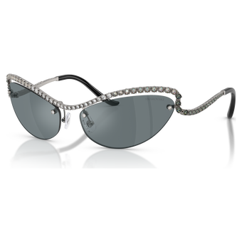 swarovski نظارات شمسية، شكل كات آي، sk7048، لون فضي