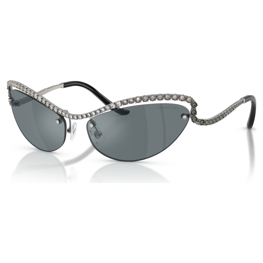 swarovski نظارات شمسية، شكل كات آي، sk7048، لون فضي
