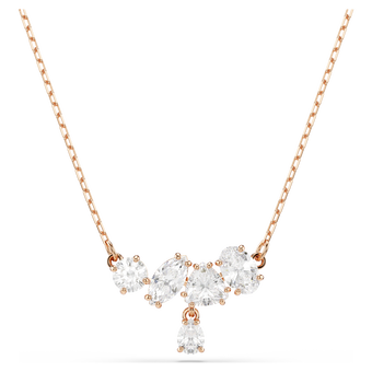 swarovski عقد mesmera، قطع متنوع، لون أبيض، لمسة نهائية من الذهب الوردي عيار 18 قيراط