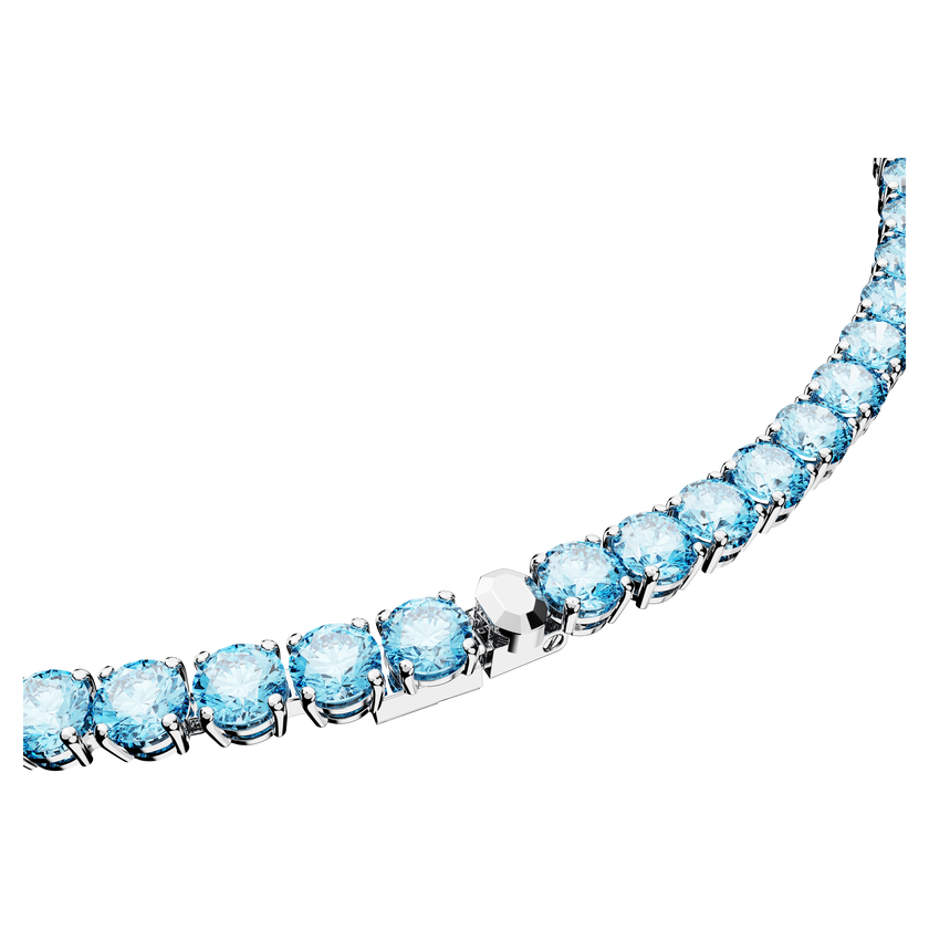 swarovski عقد matrix tennis، قطع مستدير، لون أزرق، طلاء روديوم