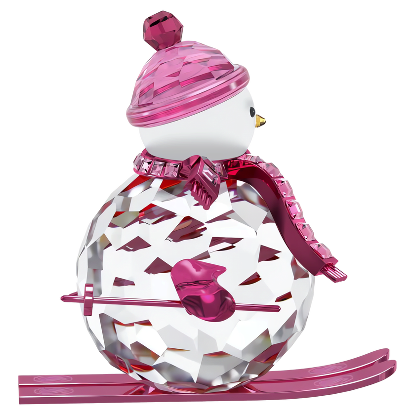 swarovski مجسم holiday cheers على شكل رجل الثلج، لون وردي