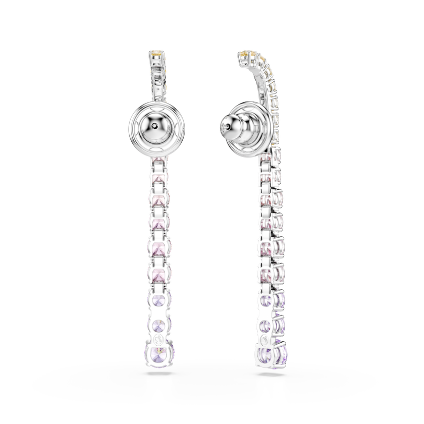 swarovski أقراط متدلية matrix، قطع مستدير متدرج، ألوان متعددة، طلاء روديوم