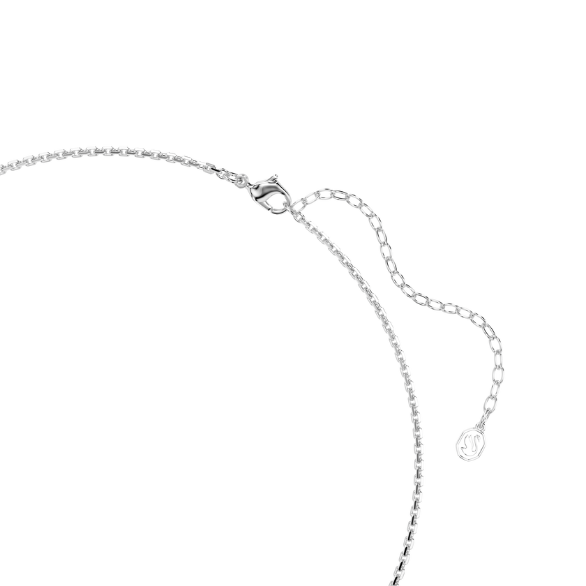 swarovski عقد idyllia، شكل قلب وسهم، لون أبيض، طلاء روديوم