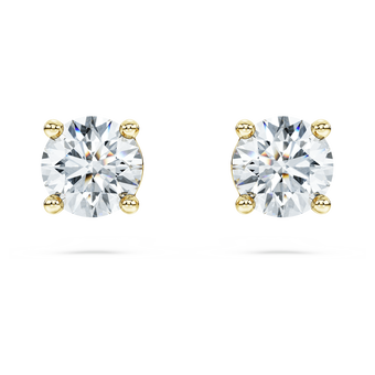 swarovski أقراط دبوسية eternity، أحجار ألماس مُصنعة في المختبر بإجمالي 1 قيراط، ذهب أصفر عيار 18