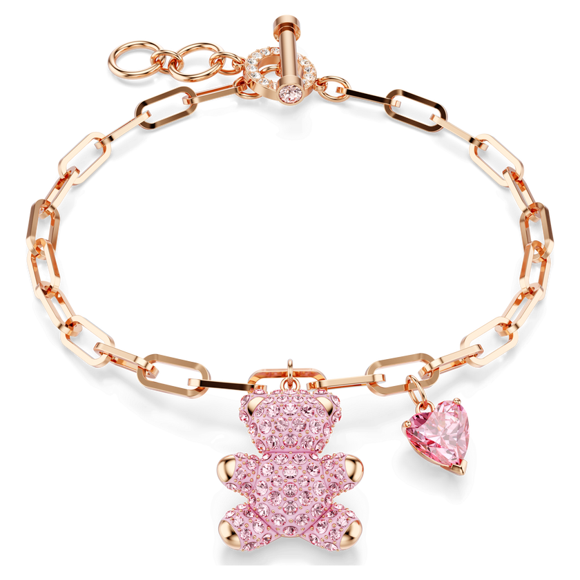 swarovski سوار teddy، لون وردي، طلاء ذهبي وردي