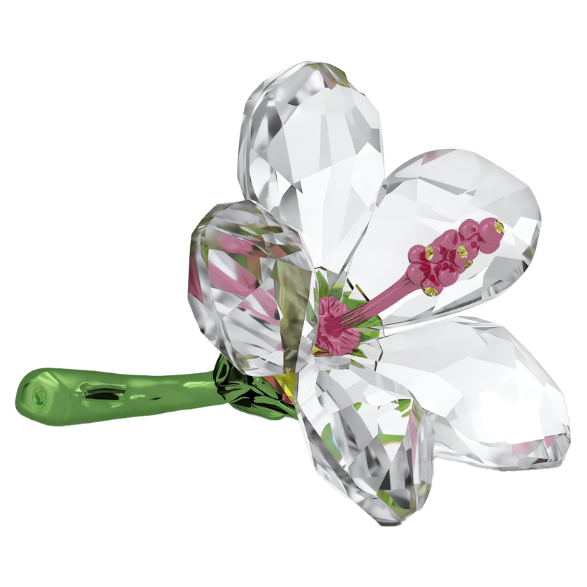 swarovski قطعة زينة على شكل زهرة hibiscus من مجموعة florere، حجم صغير