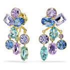 swarovski gema earring jackets  mixed cuts  multicolored  gold tone plated