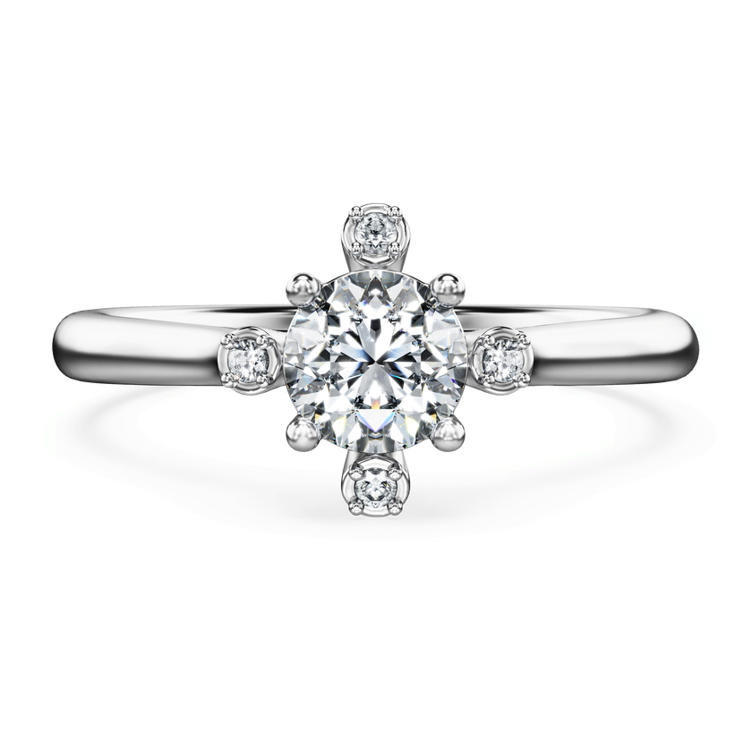swarovski خاتم galaxy، أحجار ألماس مُصنعة في المختبر بإجمالي 0 5 قيراط، شكل مستدير، ذهب أبيض عيار 18