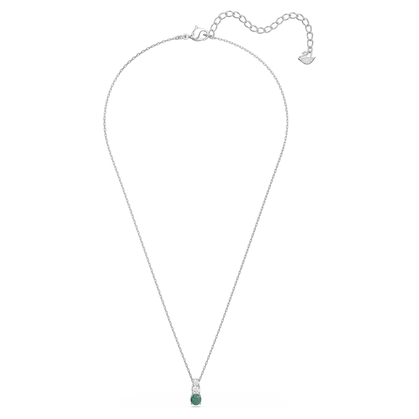 swarovski قلادة attract بثلاثة أحجار، لون أخضر، طلاء روديوم
