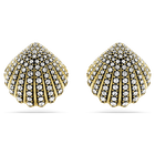 Idyllia stud earrings, Shell, White, Gold-tone plated