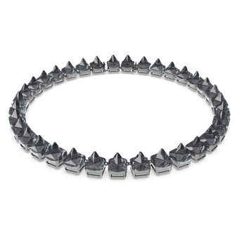 swarovski عقد chroma، مزدان بكريستالات مدببة، لون رمادي، طلاء روثينيوم