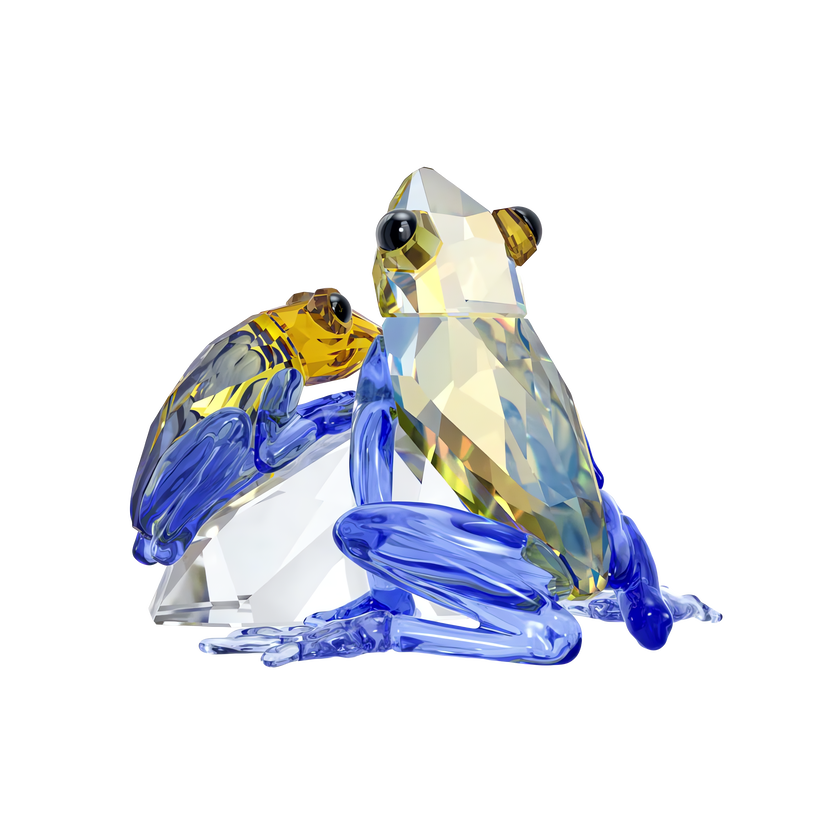 swarovski مجسم ضفدع وطفله، مجموعة idyllia