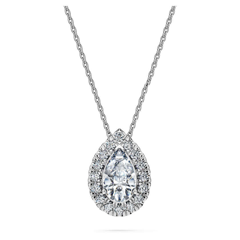 swarovski قلادة eternity، أحجار ألماس مُصنعة في المختبر بإجمالي 1 قيراط، ذهب أبيض عيار 18
