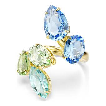 swarovski خاتم مفتوح gema، قطع متنوع، ألوان متعددة، طلاء باللون الذهبي